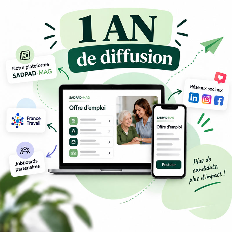 Diffusez jusqu'à 3 offres d'emploi pendant 1 an
